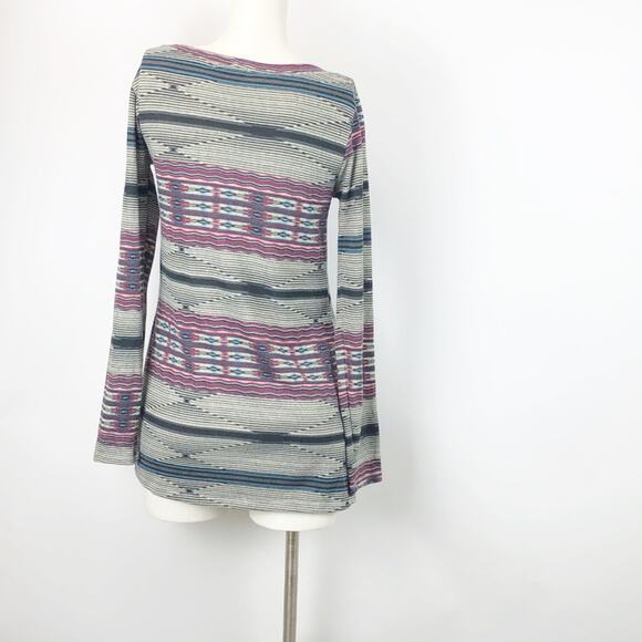 2/$30 Maurices Small Womens Colorful Aztec Scoop-Neck Pullover Sweater Top - Picture 3 of 6